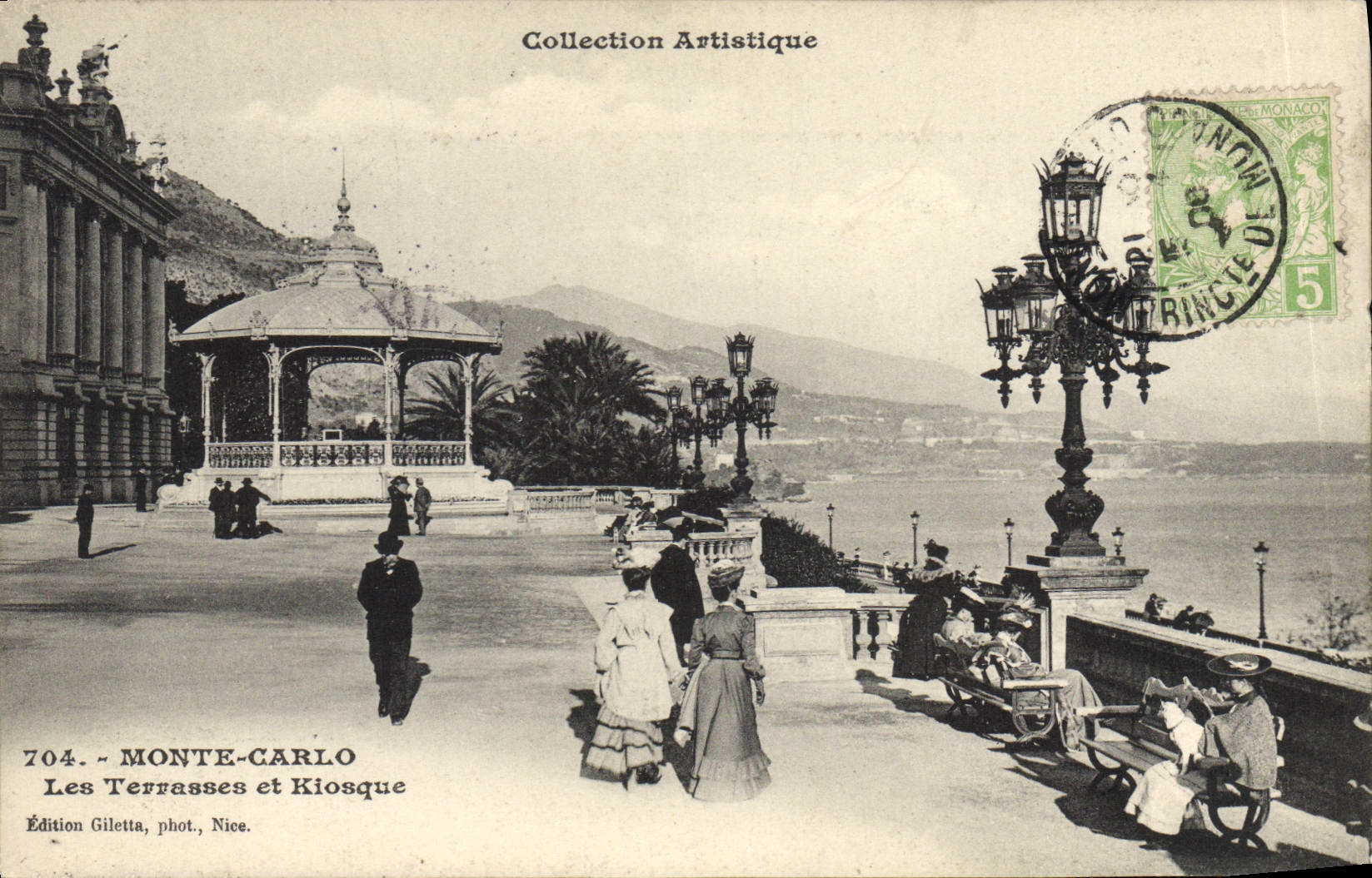 Monte-Carlo — Les Terrasses et Kiosque — Édition Giletta, phot., Nice, n° 704