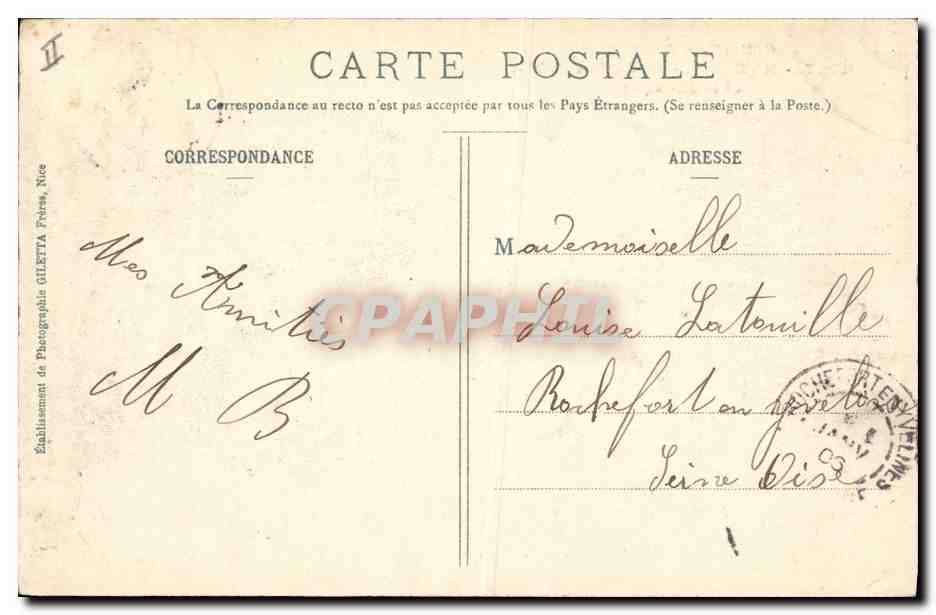 CPA Hyeres Le jardin public et le Kiosque  — Verso