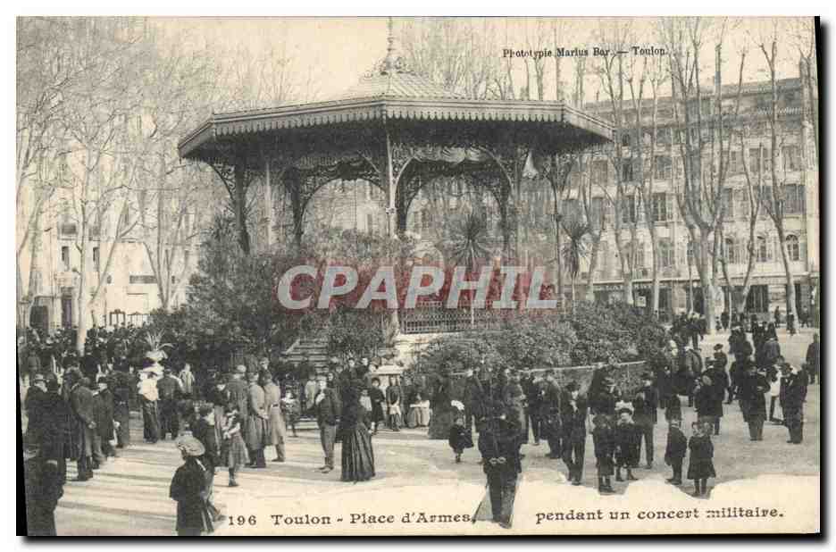 Toulon - Place d'Armes — concert militaire — Phototypie Marlius Bar — n°196
