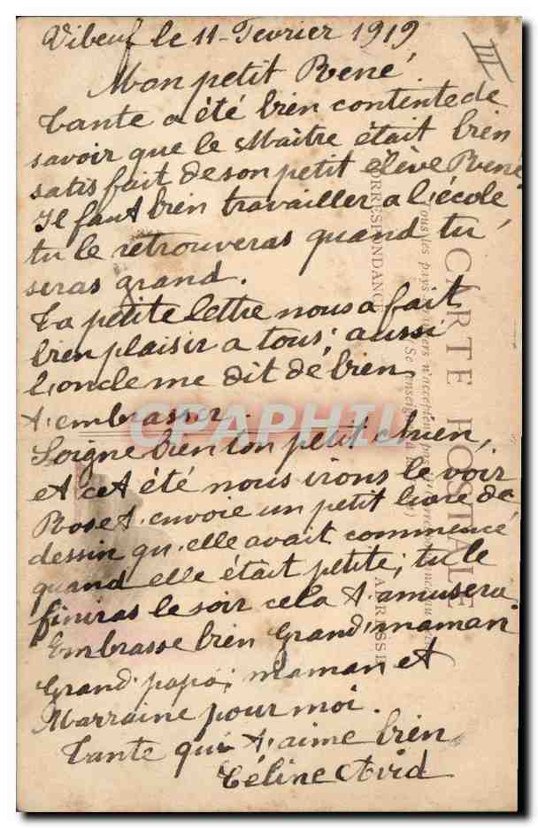 CPA Militaria Generalissime Joffre — Verso