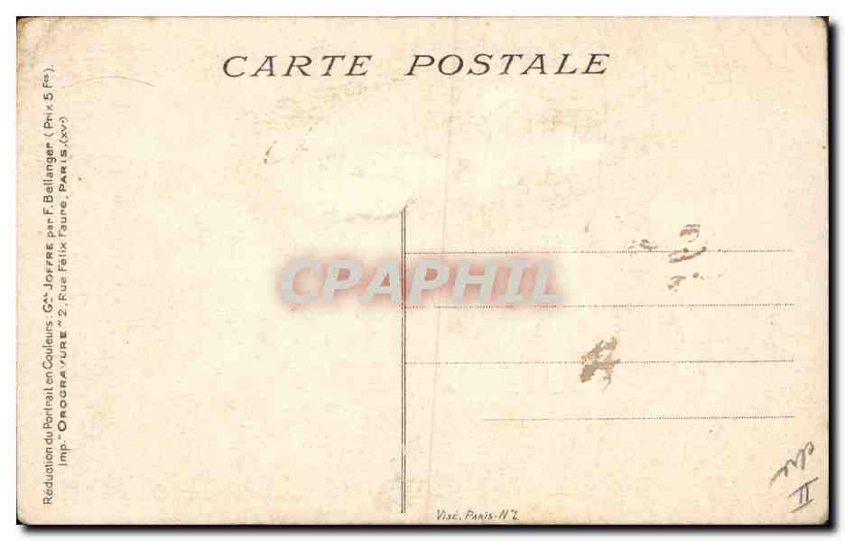 CPA Militaria General Joffre  — Rückseite