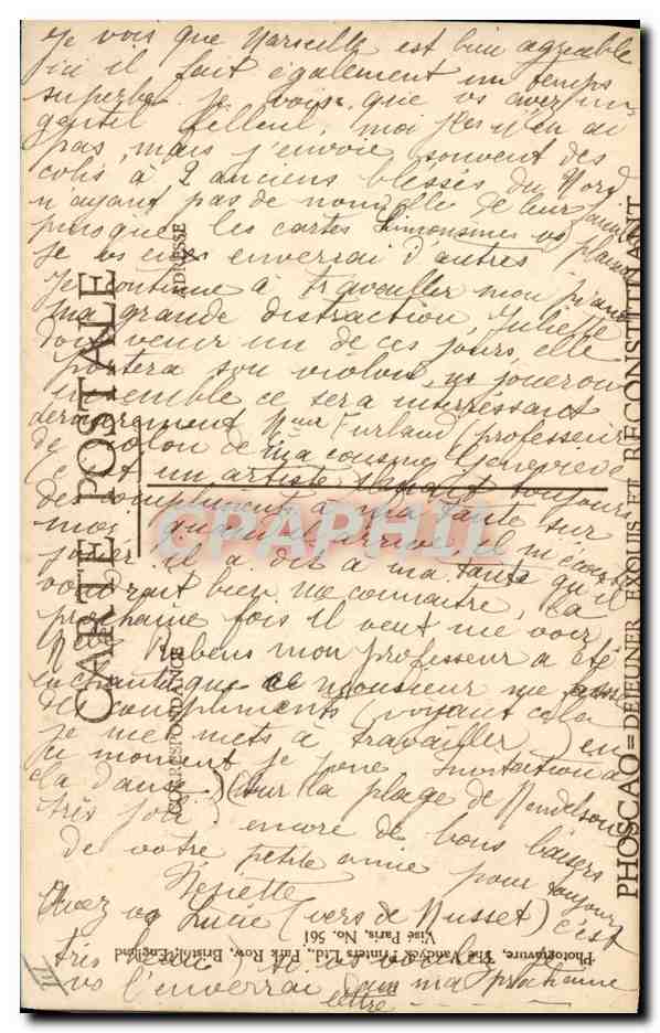 Général Joffre — Les Vainqueurs de la Marne — Édition Phoscao — Verso