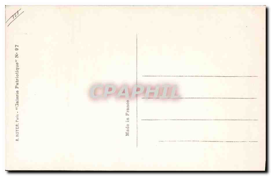 CPA Militaria Castelnau Joffre Pau Trois grands chefs de nos armees — Verso