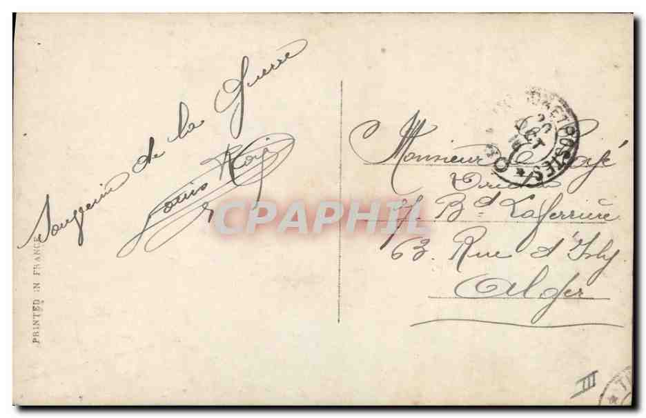CPA Militaria General Joffre — Verso