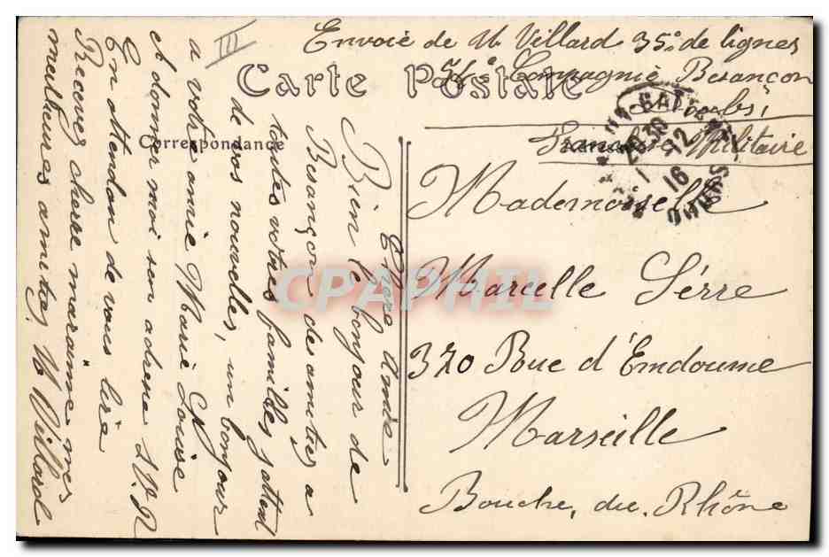 CPA Militaria Le General Joffre Generalissime de l'armee francaise — Verso