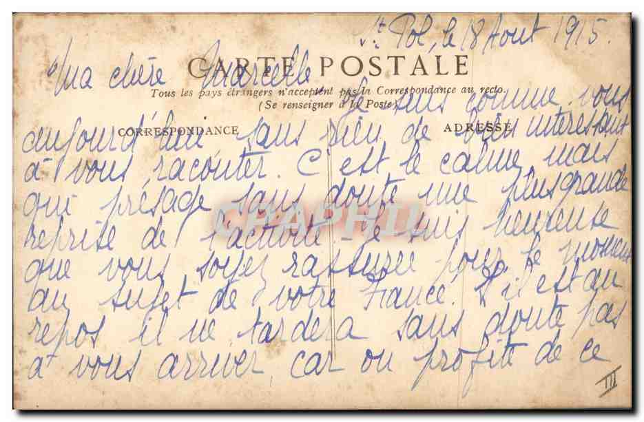 CPA Militaria Le General Joffre  — Verso