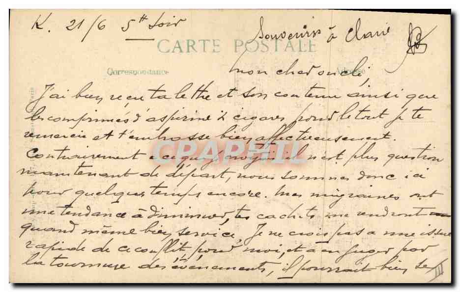 CPA Militaria Le General Joffre  — Verso