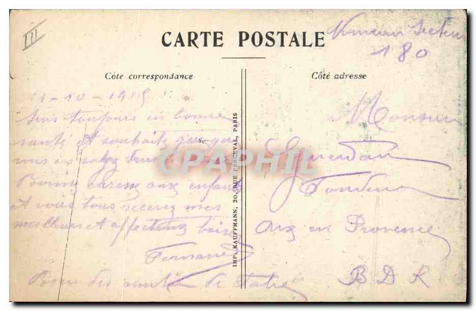CPA Militaria Le Cuistot Andre Soriac — Rückseite