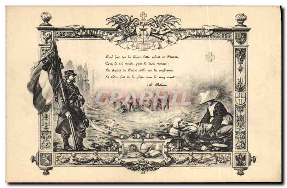 CPA Militaria Dieu Religieuse Infirmiere 