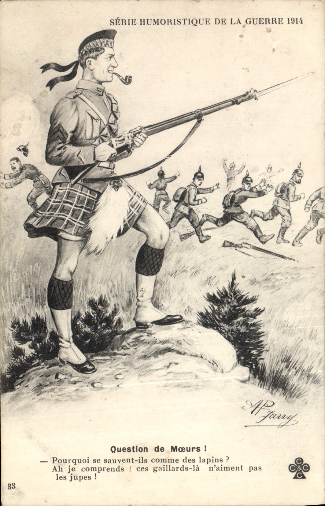 CPA Militaria Question de moeurs Ecosse 