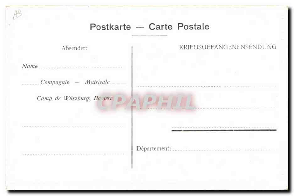 CPA Militaria Souvenir — Verso