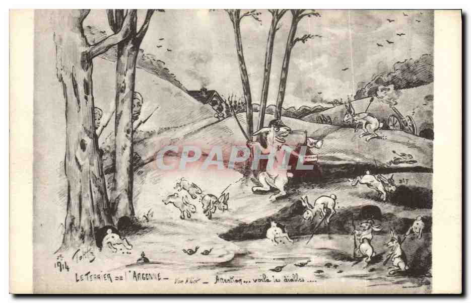 CPA Militaria Le terrier de l'Argonne
