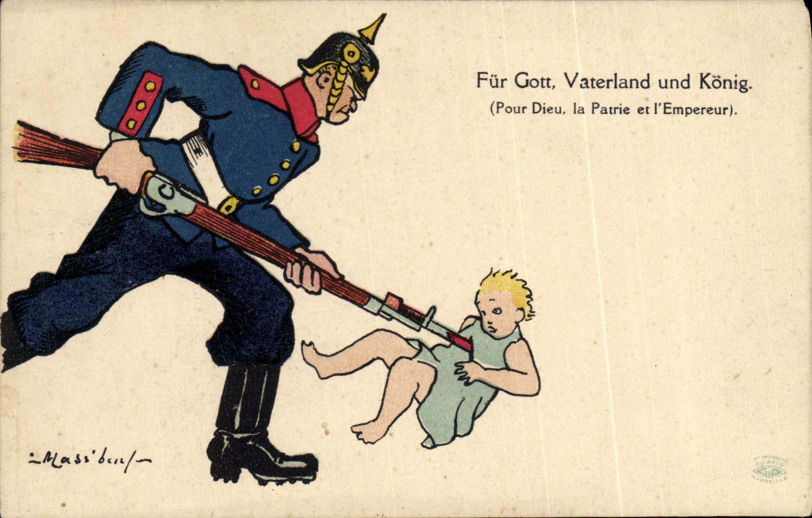 CPA Militaria Fur Gott Vaterland und Konig