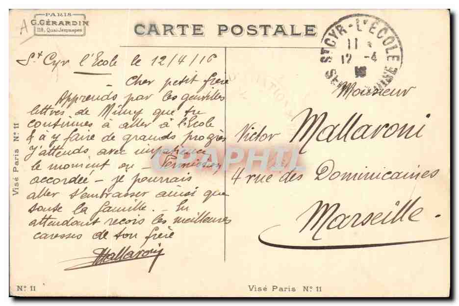 CPA Militaria Enfant En avant les petits gas !  — Verso