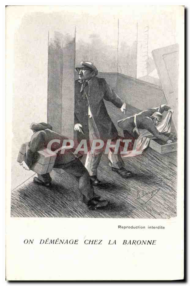 CPA Militaria On demenage chez la baronne