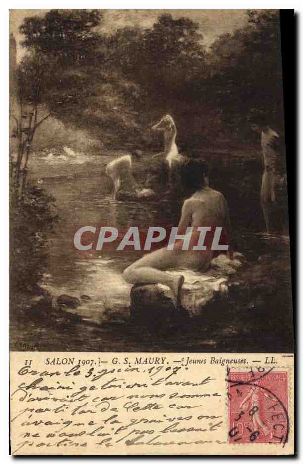 CPA Salon 1907 Maury Jeunes baigneuses 