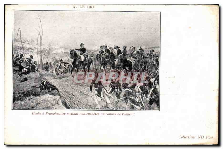 CPA Hoche a Froeschwiller mettant aux encheres les canons de l'ennemi Militaria Le Dru 