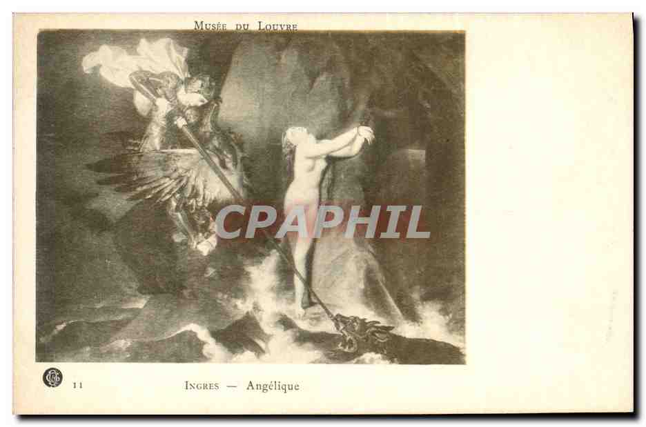 CPA Paris Musee du Louvre Ingres Angelique Dragon 