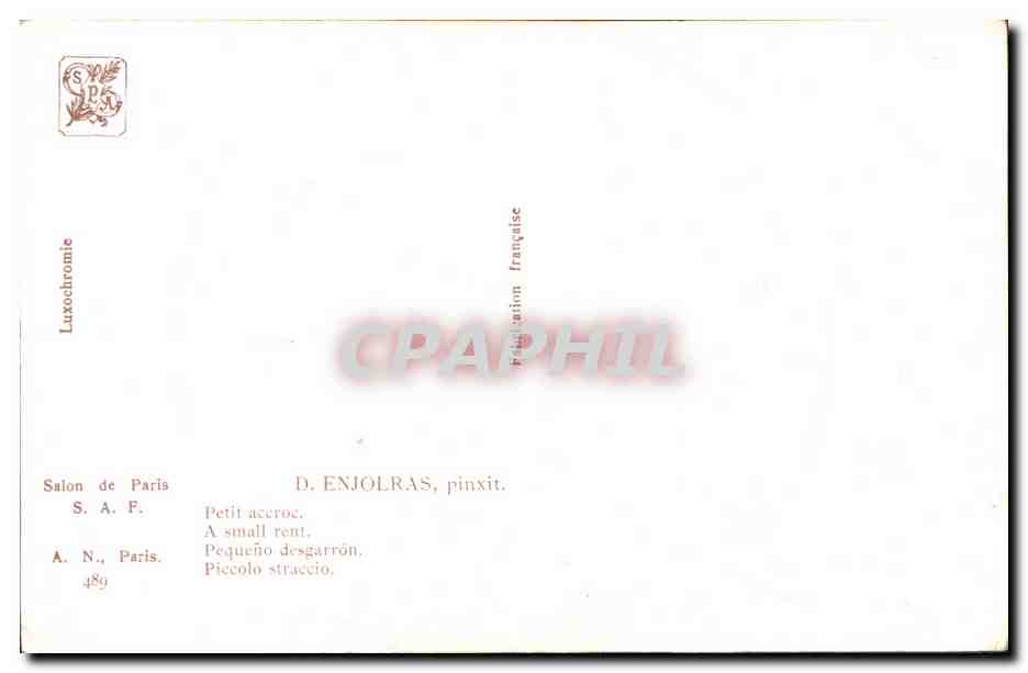 CPA Erotique Salon de Paris Enjolras Petit accroc  — Rückseite