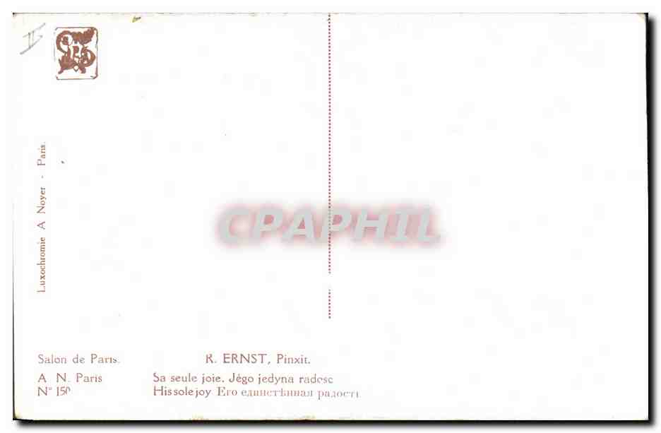 CPA Ernst Sa seule joie Salon de Paris  — Verso