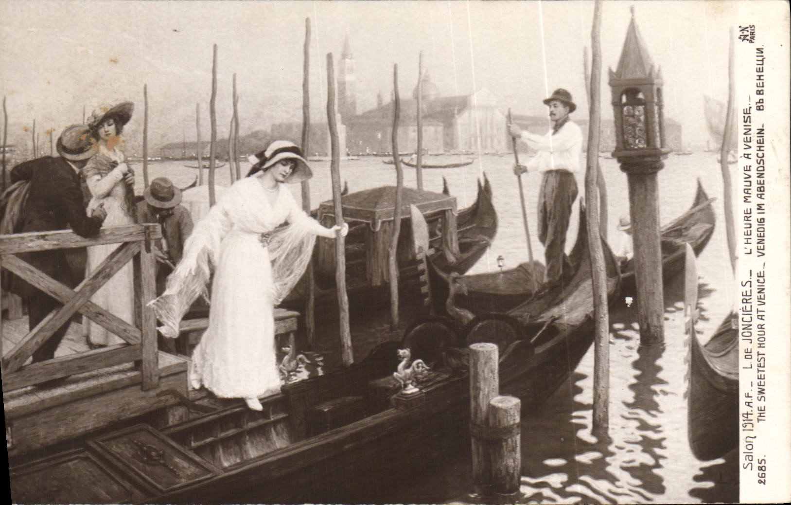 CPA Salon 1914 De Joncieres L'heure mauve a Venise 