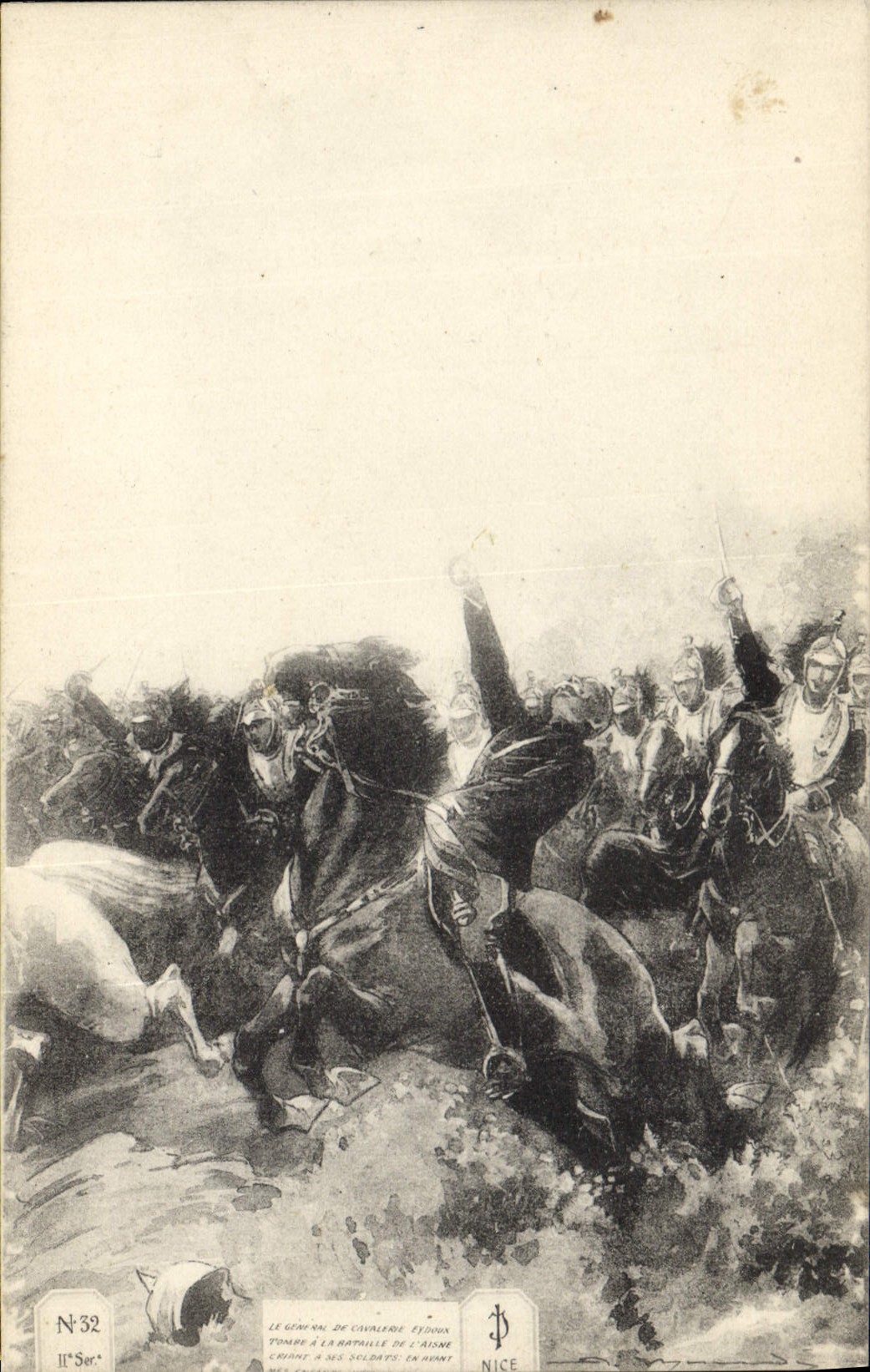 CPA Le general Eydoux tombe a la bataille de l'Aisne Militaria 