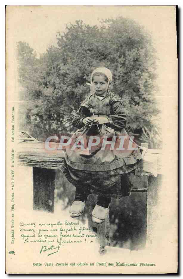 Petite fille en costume breton — chant d'enfance — éditée au profit des pêcheurs de Bretagne
