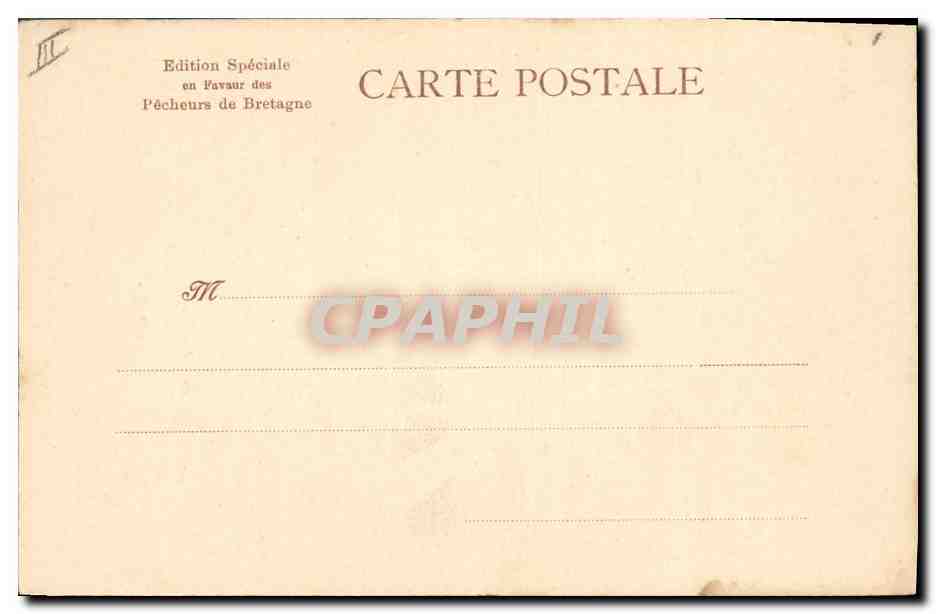 Petite fille en costume breton — chant d'enfance — éditée au profit des pêcheurs de Bretagne — Verso