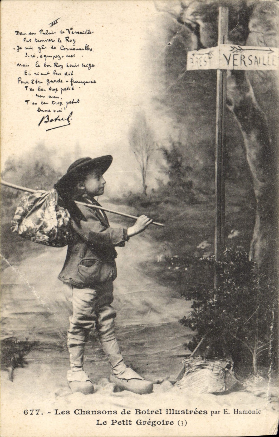 CPA Folklore Les chansons de Botrel illustrees Le Petit Gregoire