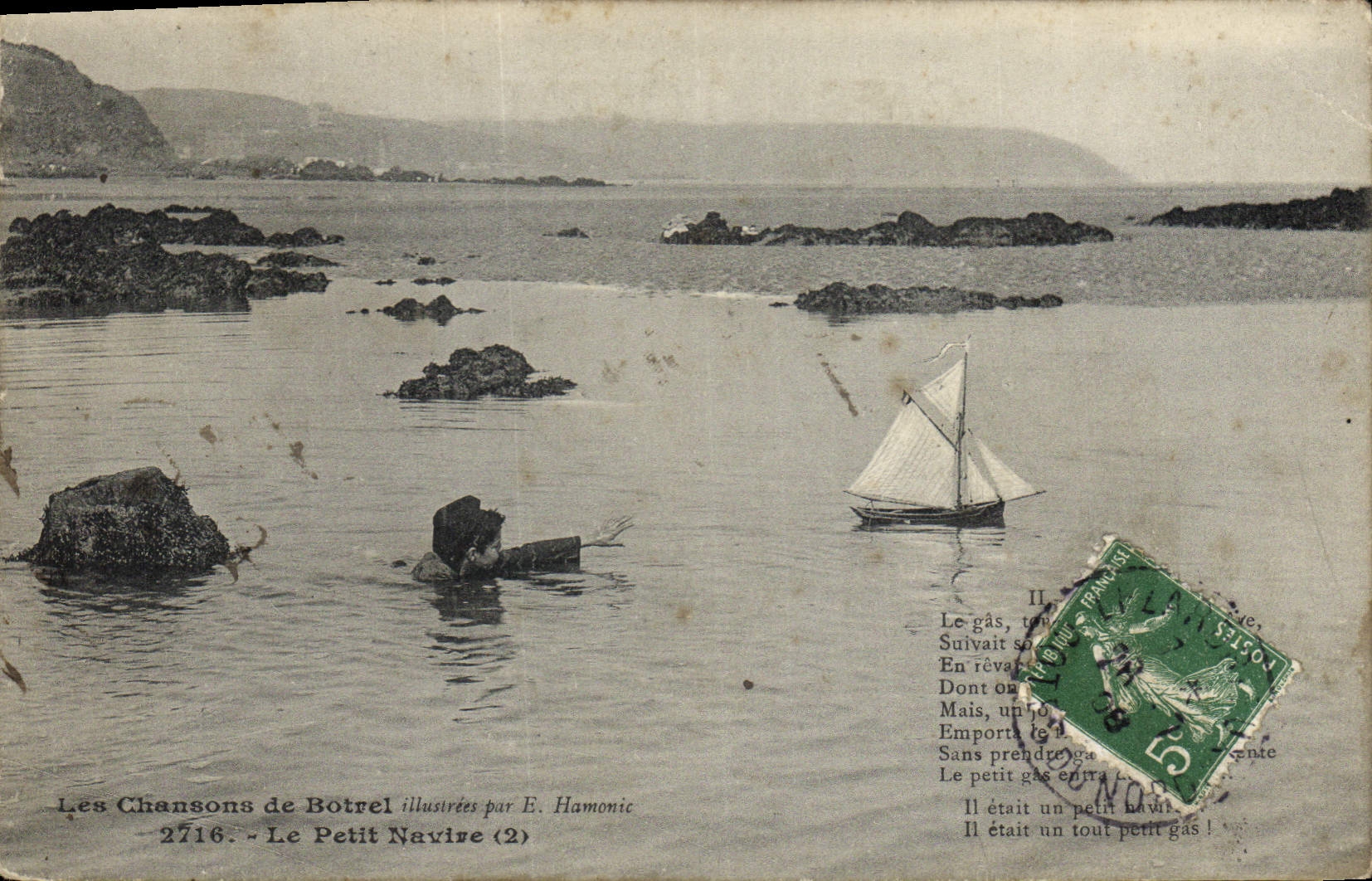 CPA Folklore Les chansons de Botrel illustrees Le Petit Navire Bateau