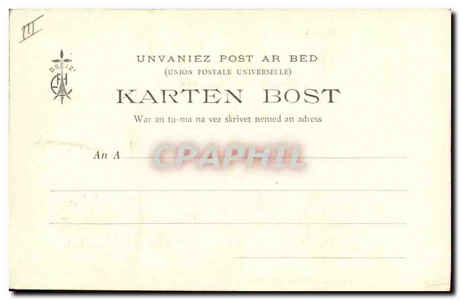 CPA Folklore Botrel Interieur d'auberge — Verso