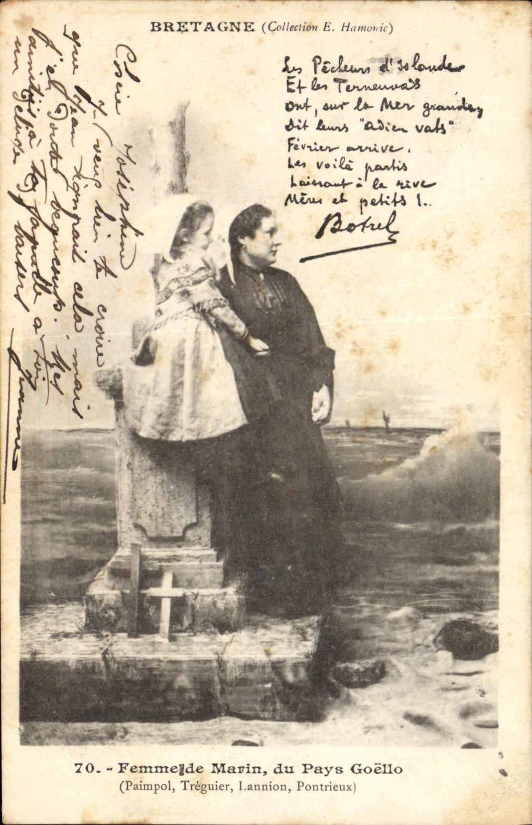 CPA Folklore Botrel Bretagne Femme de marin au pays Goello Paimpol Treguier Lannion Pontrieux