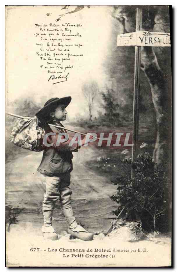 CPA Folklore Les chansons de Botrel illustrees Le Petit Gregoire