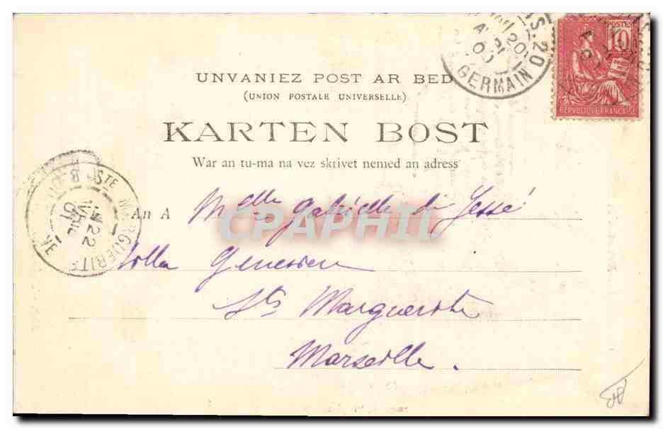 CPA Folklore Theodore Botrel — Verso