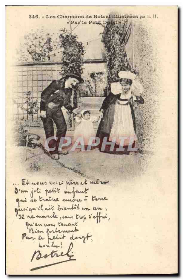 CPA Folklore Les chansons de Botrel illustrees Par le Petit doigt Enfant