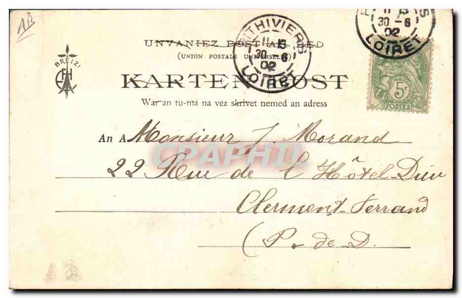 CPA Folklore Theodore Botrel — Verso
