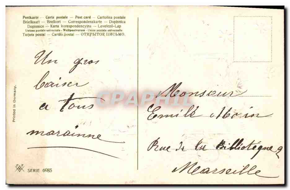 CPA Fantaisie Fleurs Bonne annee — Verso