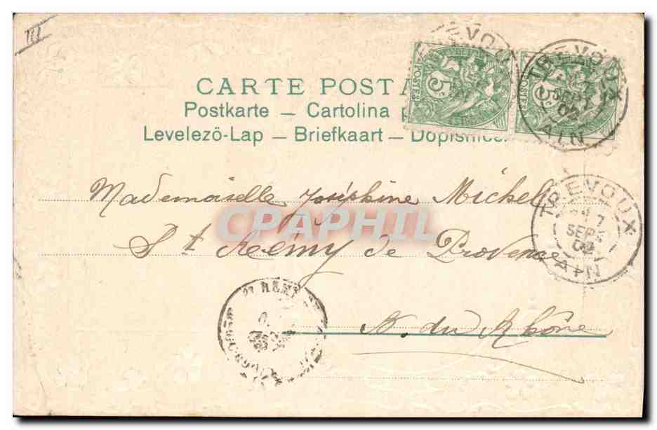 CPA Fantaisie Fleurs Enfant — Verso