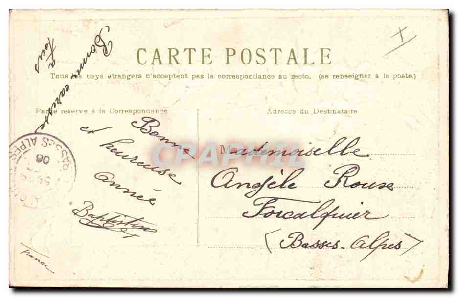 CPA Fantaisie Fleurs  — Rückseite