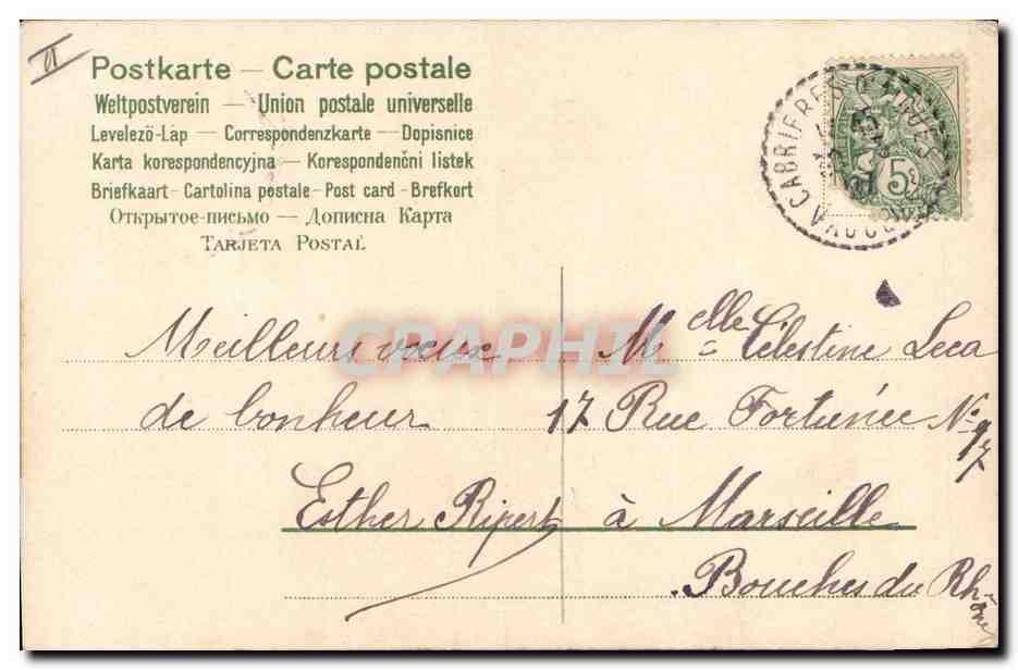 CPA Fantaisie Fleurs Poussin — Verso