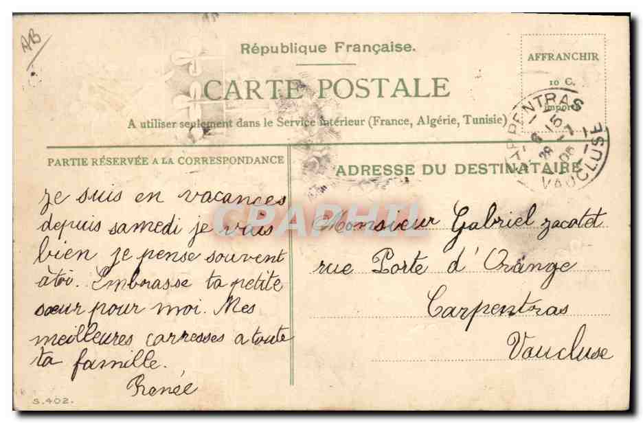 CPA Fantaisie Fleurs  — Rückseite