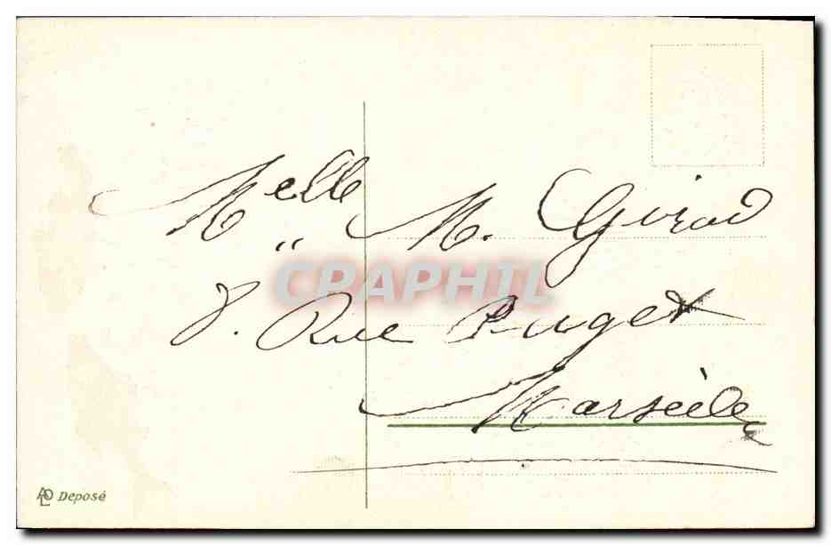 CPA Fantaisie Fleurs Poissons — Verso