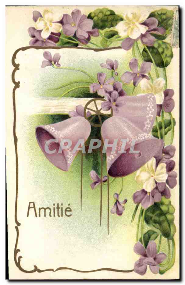 CPA Fantaisie Fleurs Cloches Amitie