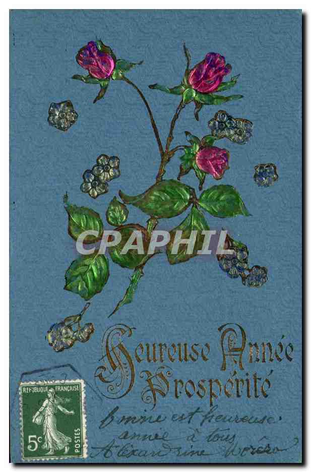 Fleurs de rose — Heureuse Année — 5c République Française