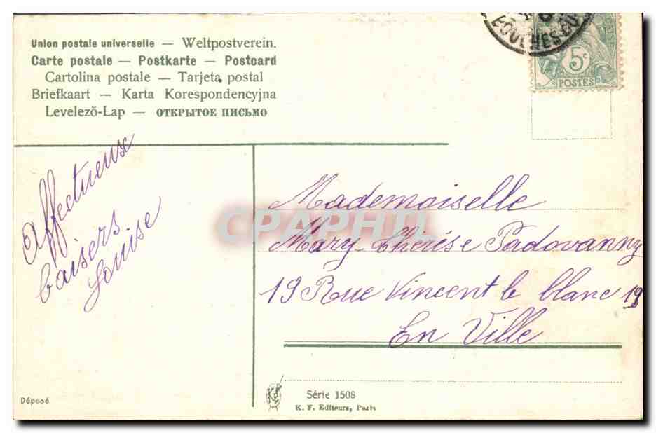 CPA Fantaisie Fleurs  — Rückseite