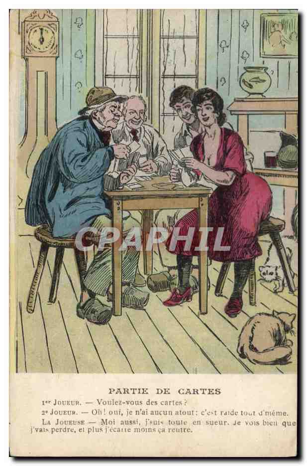 Card Game — indoor scene — publisher Le Daley, Paris