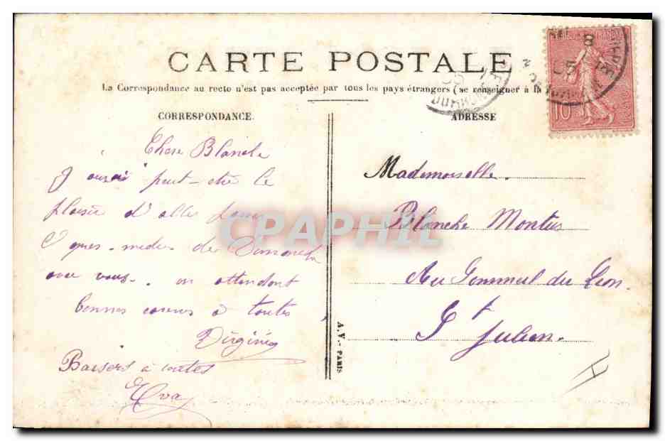 CPA Femme La partie de Cartes  — Rückseite