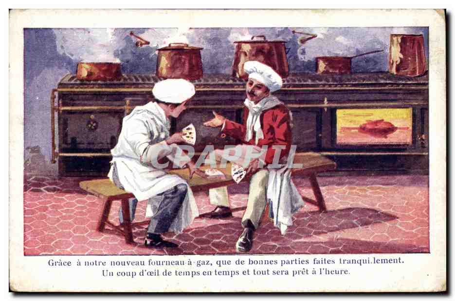 CPA Cartes Grace a notre nouveau fourneau a gaz 