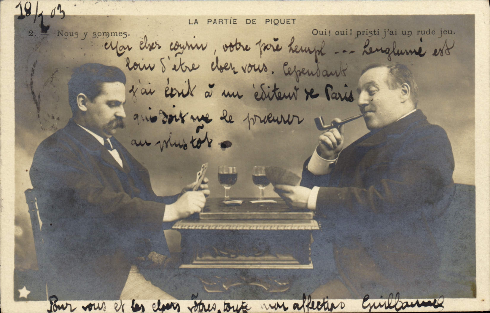CPA Cartes La partie de piquet 