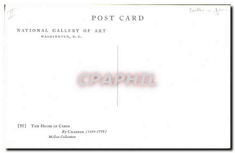 CPA Chardin The house of cards Cartes  — Rückseite